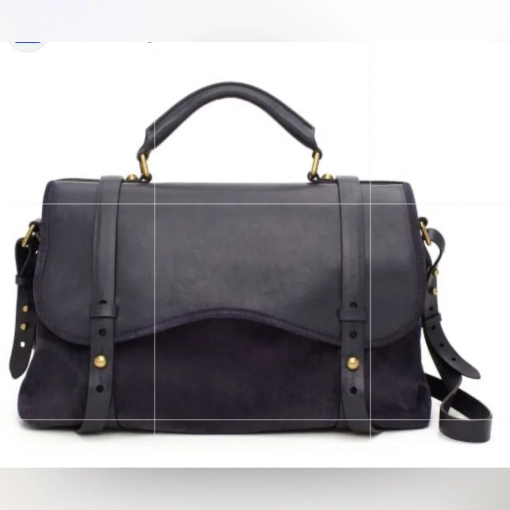 Kate Spade Westward Emily & Merritt Navy Blue Laptop Vintage Hobo Shoulder Bag